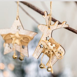 Wooden tree Christmas ornaments