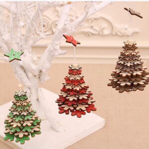 Wooden tree snowflake puzzle ornament