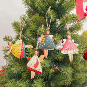 Painted metal Angel tree decoration ornaments assorted