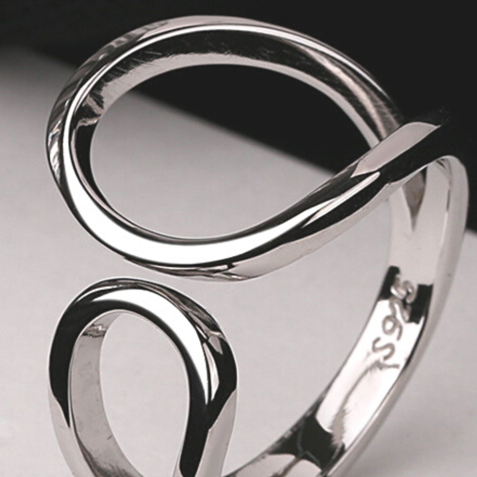 Silver Ring – Loop Design Sterling Silver 925 Adjustable ring – Splurg ...